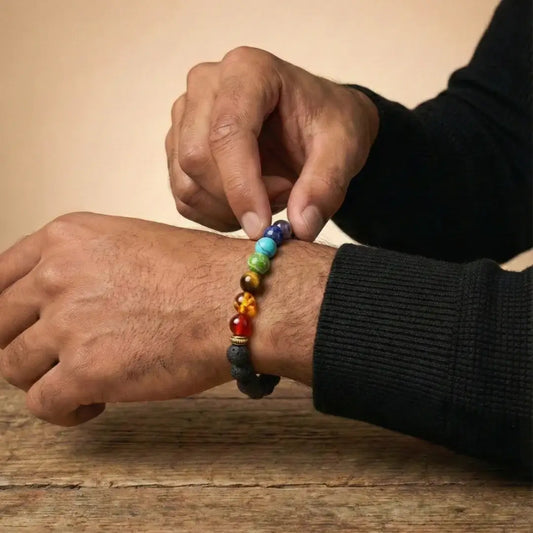 BRACELET 7 CHAKRAS - Pierre de Lave