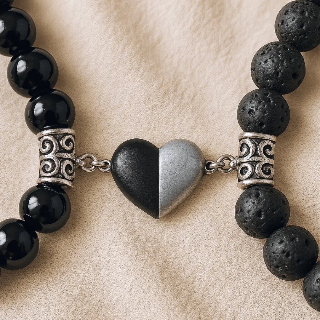 BRACELETS AMORE - Basalte & Onyx