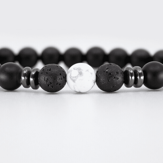 bracelet pierre naturelle 8mm onyx basalte howlite