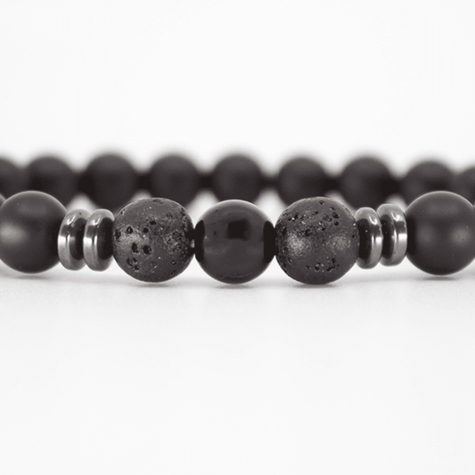 bracelet pierre naturelle 8mm onyx basalte
