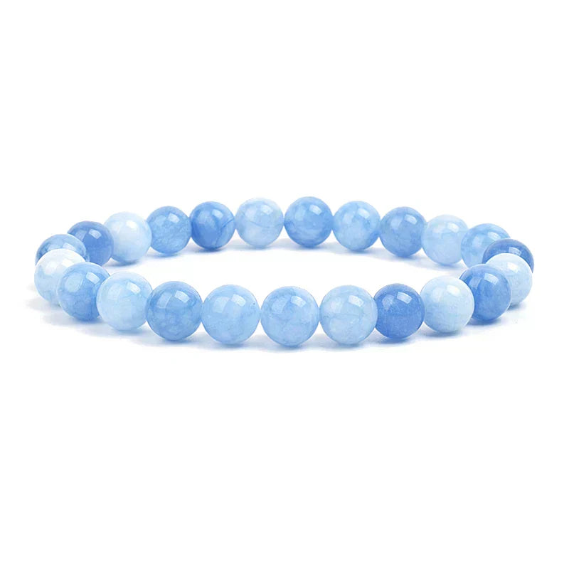 Bracelet en Aquamarine – Pierre naturelle pour sérénité intérieure et équilibre émotionnel.