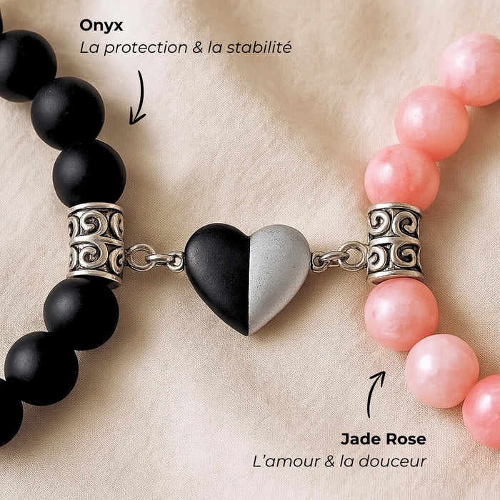 BRACELETS AMORE - Jade Rose & Onyx
