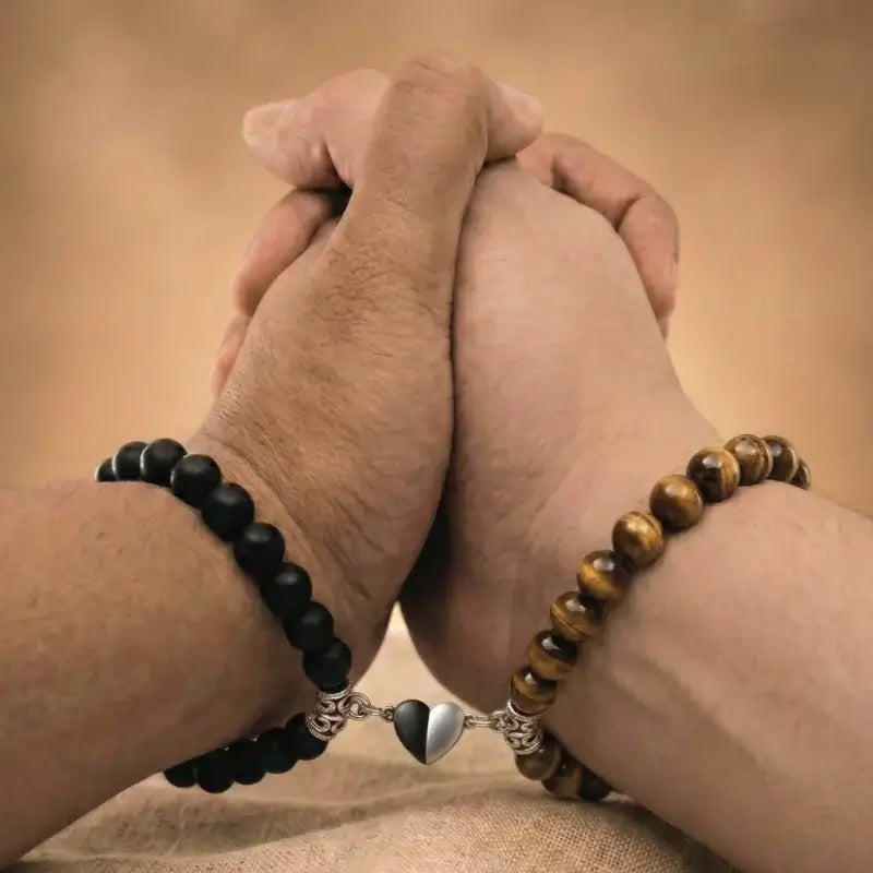 BRACELETS AMORE - Œil de Tigre & Onyx