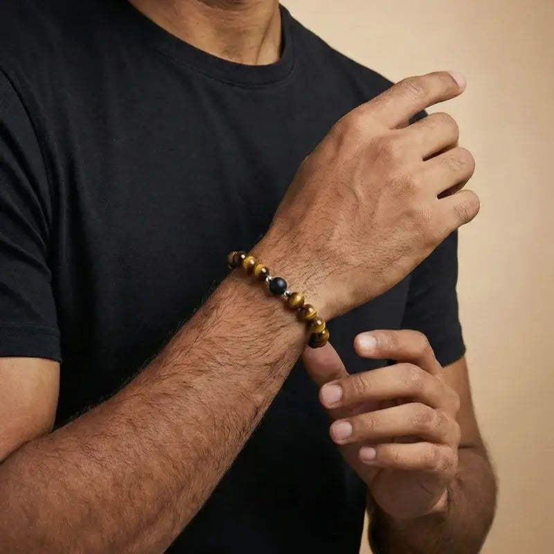 BRACELETS AMORE - Œil de Tigre & Onyx