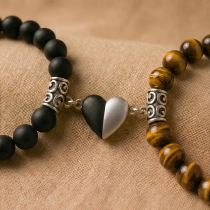 BRACELETS AMORE - Œil de Tigre & Onyx