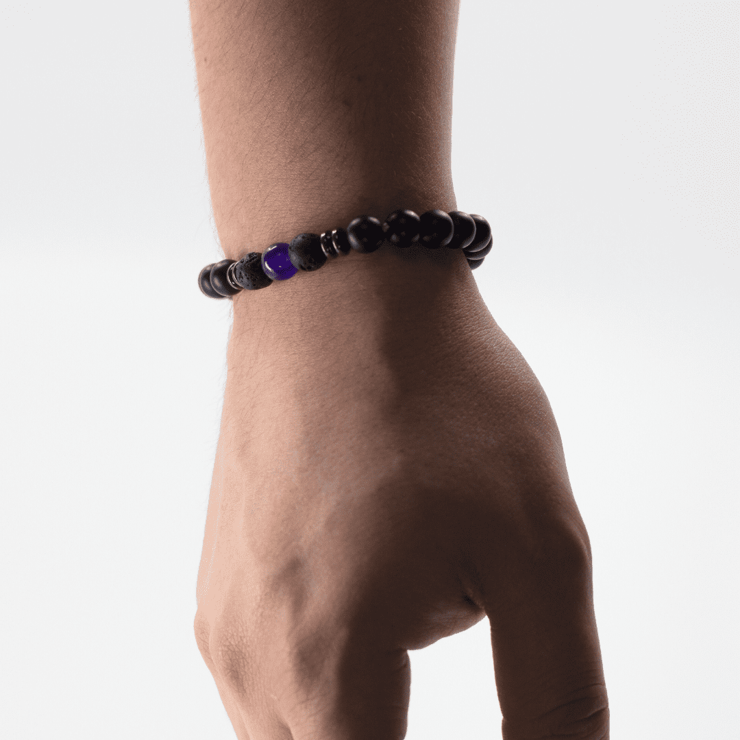 bracelet homme pierre énergie positive jade mauve