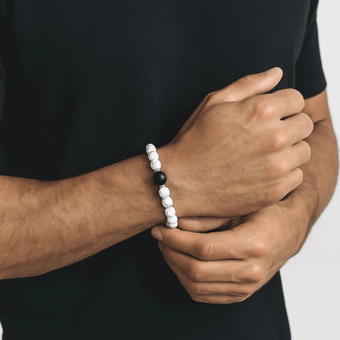 Bracelet homme AMORE en howlite – bijou sobre et protecteur