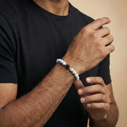 BRACELETS AMORE - Howlite & Onyx