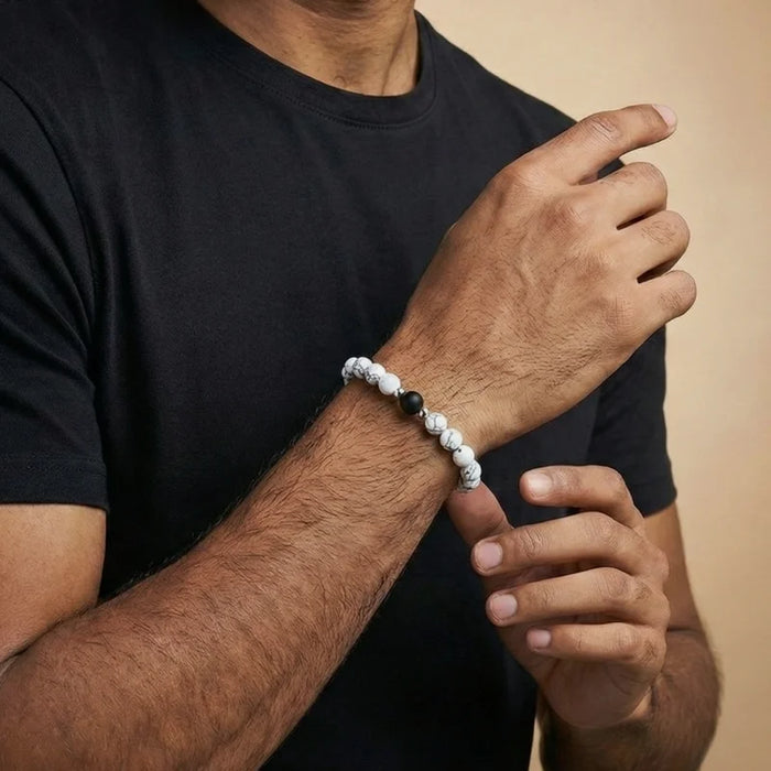 BRACELETS AMORE - Howlite & Onyx