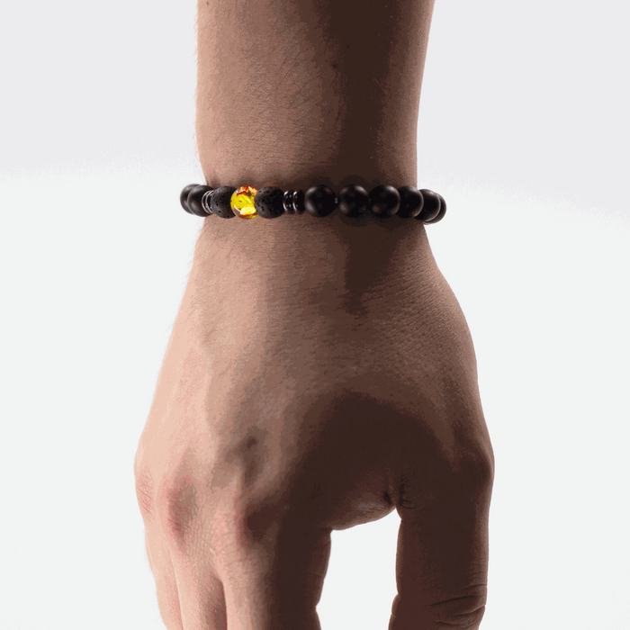 bracelet homme pierre énergie positive Ambre