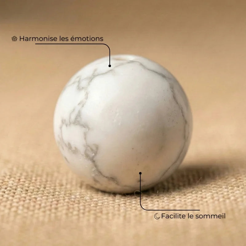 BRACELETS AMORE - Howlite & Onyx