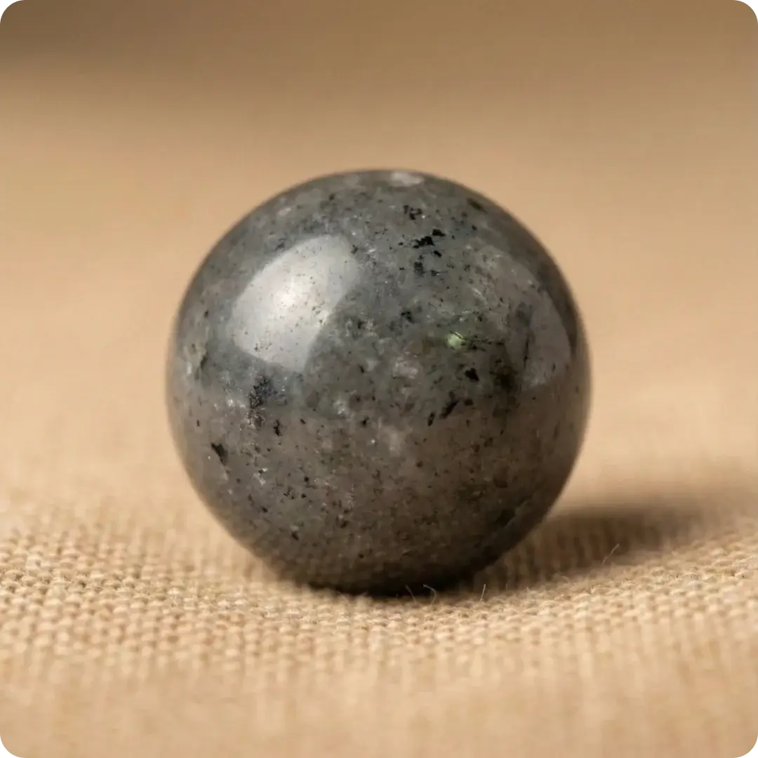 Pierre de labradorite naturelle utilisée pour la création de bracelets Antaluna, aux reflets subtils et à l’aspect raffiné.
